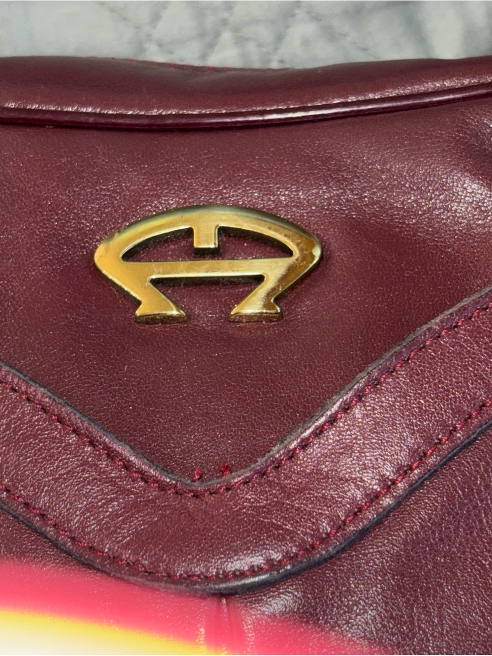 Etienne Aigner Burgundy Shoulder Bag with Gold Hardware - Picture 3 of 10